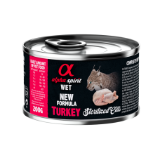 Повнораціонний вологий корм Alpha Spirit Turkey Sterilized з індичкою для стерилізованих котів 200 г (as311162)