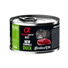 Повнораціонний вологий корм Alpha Spirit Duck Sterilized з качкою для стерилізованих котів 200 г (as311155)