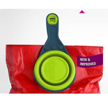 Мерный стакан для корма Dexas Collapsible KlipScoop складной на клипсе 240 мл Фиолетовый (dx30729)