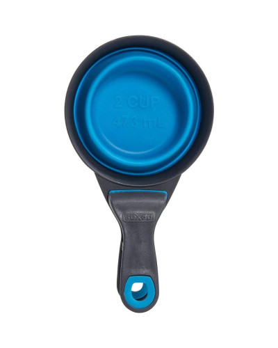 Мірна склянка для корму Dexas Collapsible KlipScoop складана на кліпсі 480 мл Блакитний (dx30735)