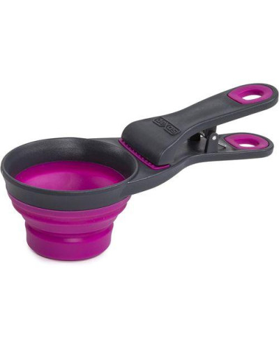 Мерный стакан для корма Dexas Collapsible KlipScoop складной на клипсе 480 мл Розовый (dx30734)