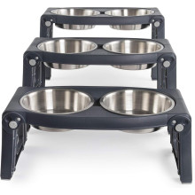 Миска двойная для животных Dexas Adjustable 2хPet Feeder со стали с регулируемыми ножками 960 мл (PW120432SS)