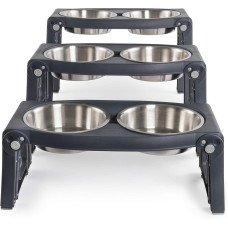 Миска подвійна для тварин Dexas Adjustable Height 2хPet Feede з нержавіючої сталі з регульованими ніжками 960 мл (PW120432SS)