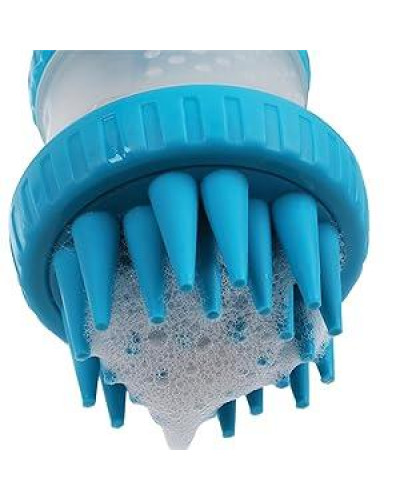 Щетка для животных Dexas Scrubbuster силиконовая с емкостью для шампуня голубой (PW73022-2194)