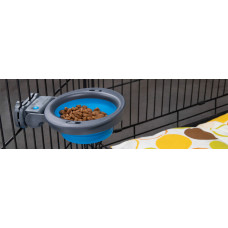 Миска складана для собак Dexas Collapsible Kennel Bowl з кріпленням на клітку 600 мл Блакитний (PW2754322194)