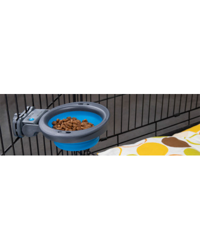 Миска складная для собак Dexas Collapsible Kennel Bowl с креплением на клетку 600 мл Голубой (PW2754322194)