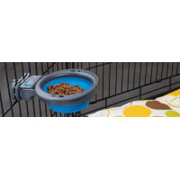 Миска складана для собак Dexas Collapsible Kennel Bowl з кріпленням на клітку 240 мл сірий (PW270432429)