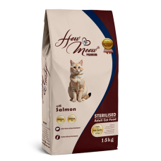 Повнораціонний корм для стерилізованих дорослих котів How Meow Adult Cat з лососем 15кг