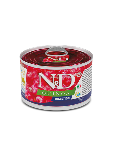 Вологий корм для собак малих порід Farmina N&D Quinoa DIGESTION, LAMB & FENNEL ADULT MINI дієт. харчування у разі порушень травлення з ягням та кіноа, 140 г 02369