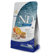 Сухой корм для кошек Farmina N&D Low Grain Ocean ADULT с треской и апельсином 1,5 kg 36780