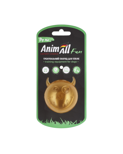 AnimAll Fun мяч чертик с пищалкой 65 мм золотой