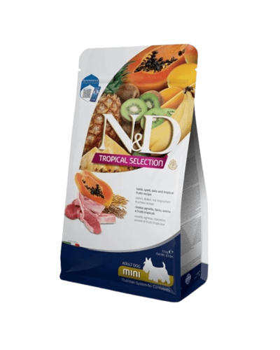 Сухий корм для собак малих порід  Farmina N&D TROPICAL SELECTION LAMB ADULT MINI з ягням та тропічними фруктами, 5 kg, 42323