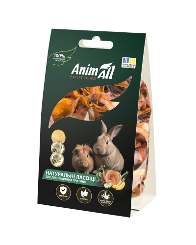 AnimAll Лакомство для грызунов, 50 г. Сушеные морковь и тыква