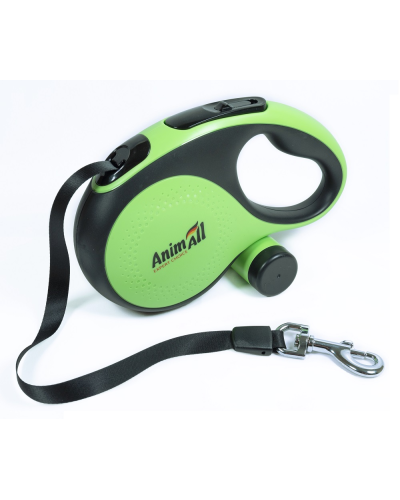 AnimAll рулетка-поводок с диспенсером L до 50 кг/5 метров зеленая, MS7016-B, (Х/24/Х)