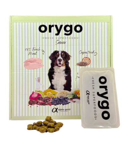 Корм для дорослих старіючих собак ORYGO Senior з курятиною та бобовими напіввологий (200г х18) 3,6 кг (ORYGD030510046)