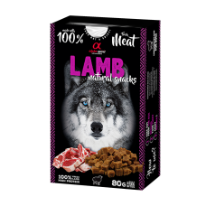 Натуральні ласощі для собак Alpha Spirit Snacks Lamb напіввологі з ягням 80 г (ALPHD110000245)