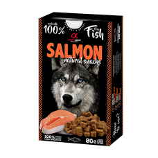 Натуральні ласощі для собак Alpha Spirit Snacks Salmon напіввологі з лососем 80 г (ALPHD110000945)