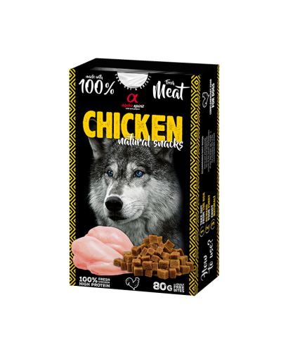 Натуральні ласощі для собак Alpha Spirit Snacks Chicken напіввологі з курятиною 80 г ( ALPHD110000545)