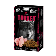 Натуральні ласощі для собак Alpha Spirit Snacks Turkey напіввологі з індичкою 80 г ( ALPHD110000745)