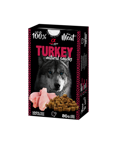 Натуральное лакомство для собак Alpha Spirit Snacks Turkey полувлажные с индейкой 80 г (ALPHD110000745)