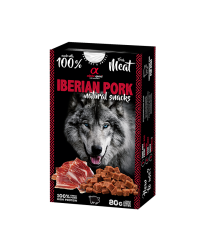 Натуральное лакомство для собак Alpha Spirit Snacks Iberian Pork полувлажные со свининой 80 г (ALPHD110000845)