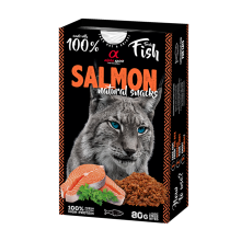 Натуральное лакомство для котов Alpha Spirit Snacks Salmon полувлажные с лососем 80 г (ALPHG110000945)