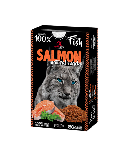 Натуральное лакомство для котов Alpha Spirit Snacks Salmon полувлажные с лососем 80 г (ALPHG110000945)