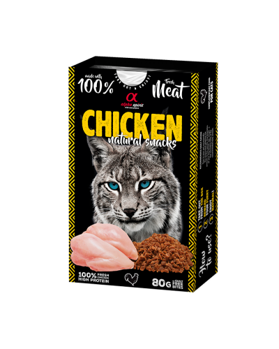 Натуральні ласощі для котів Alpha Spirit Snacks Chicken напіввологі з курятиною 80 г ( ALPHG110000545)