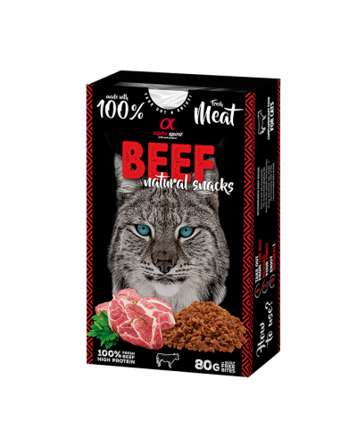 Натуральні ласощі для котів Alpha Spirit Snacks Beef напіввологі з яловичиною 80 г (ALPG110000145)