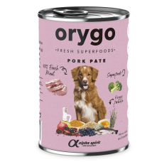 Повнораціонний вологий корм Orygo Pork Pate зі свининою та броколі для дорослих собак 400 г (ORYGD060009112)