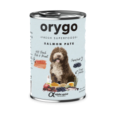 Повнораціонний вологий корм Orygo Salmon Pate з лососем та чорницею для дорослих собак 400 г (ORYGD060003212)