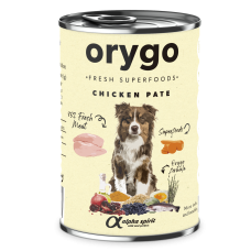Повнораціонний вологий корм Orygo Chicken Pate з курятиною та морквою для дорослих собак 400 г (ORYGD060008912)