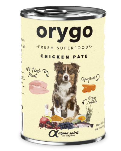 Полнорационный влажный корм Orygo Chicken Pate с курицей и морковью для взрослых собак 400 г (ORYGD060008912)