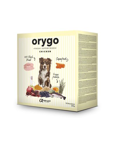 Корм для взрослых собак ORYGO Chicken с курицей и морковью полувлажный (200г х18) 3,6 кг (ORYGD030000546)
