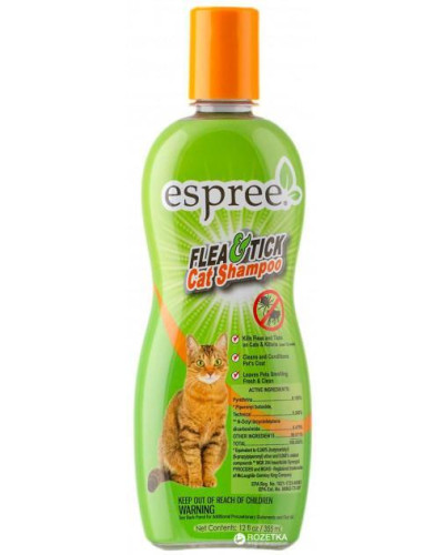 Шампунь Espree Flea&Tick Shampoo for Cats від бліх та кліщів для котів 355 мл (e00289)