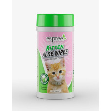 Серветки для кошенят Espree Kitten Aloe Wipes для чищення шкіри 50 шт. (E01420)