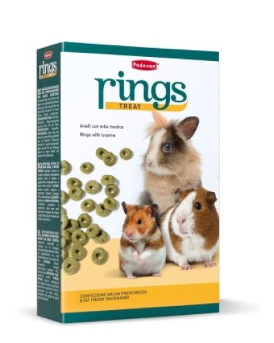 Додатковий корм для карликових кроликів та малих гризунів Padovan Rings 150 г (PP00356)