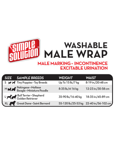 Гігієнічна підкладка-протектор для тварин Simple Solution WASHABLE MALE WRAP для малих порід S (ss11240)