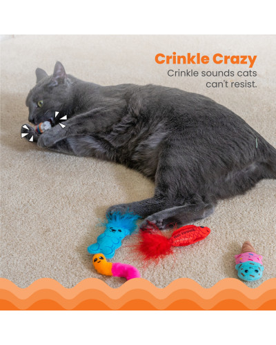 Набір іграшок для котів Catstages Kitty Sweet Treats Toys з кошачою м'ятою 6 шт 10х2,5см (pt70915)