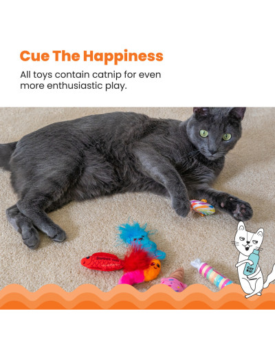 Набір іграшок для котів Catstages Kitty Sweet Treats Toys з кошачою м'ятою 6 шт 10х2,5см (pt70915)
