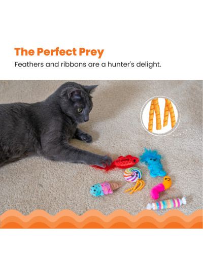 Набір іграшок для котів Catstages Kitty Sweet Treats Toys з кошачою м'ятою 6 шт 10х2,5см (pt70915)