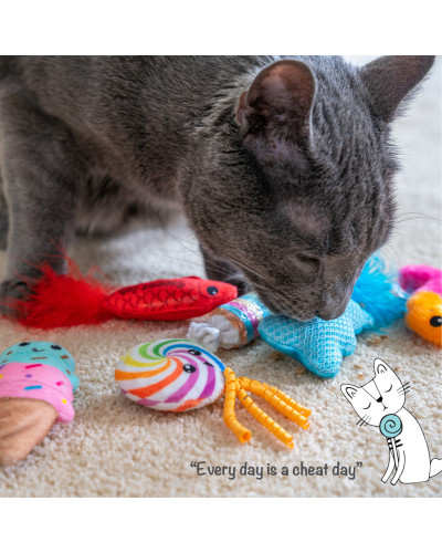 Набір іграшок для котів Catstages Kitty Sweet Treats Toys з кошачою м'ятою 6 шт 10х2,5см (pt70915)