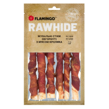 Flamingo ЖЕВАТЕЛЬНЫЕ СТИКИ ДЛЯ СОБАК ОБОБРНУТЫЕ С МЯСОМ КРОЛИКА 15MM 15CM 6ST. 180g