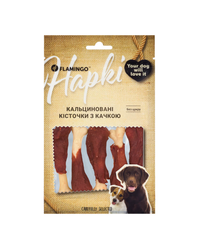 Flamingo Кальцинированные косточки с уткой для собак 75 GR