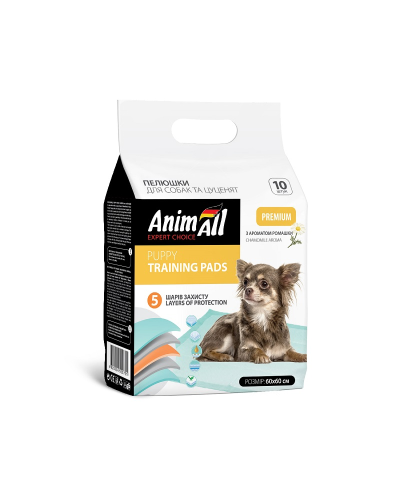 Пелюшки AnimAll 60х60 см з ароматом ромашки/ 10штук, (20 шт/ящ)