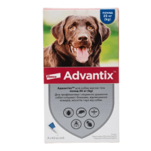 Капли на холку для собак Elanco Bayer Advantix 25 - 40 кг, 4 шт