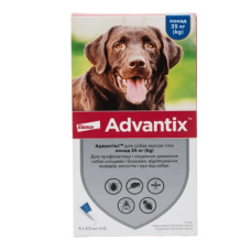 Краплі на холку для собак Elanco Bayer Advantix 25 -40 кг, 4 шт