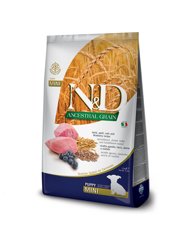 Сухой корм для щенков мелких пород Farmina N&D Low Grain LAMB & BLUEBERRY PUPPY MINI 2,5 kg 33703