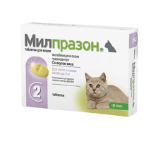 Мілпразон таблетки від глистів для котів 2х4мг/10мг