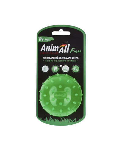 AnimAll Fun мяч шипованный с пищалкой 75 мм зеленый